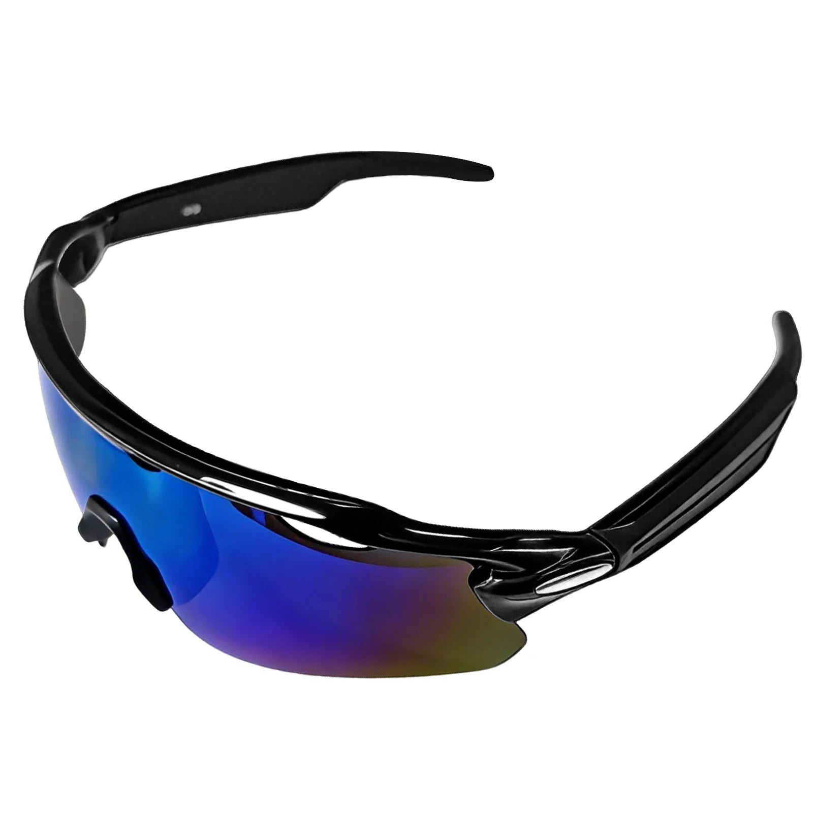 Osawalla smart audio glasses with black frame and blue reflective lenses